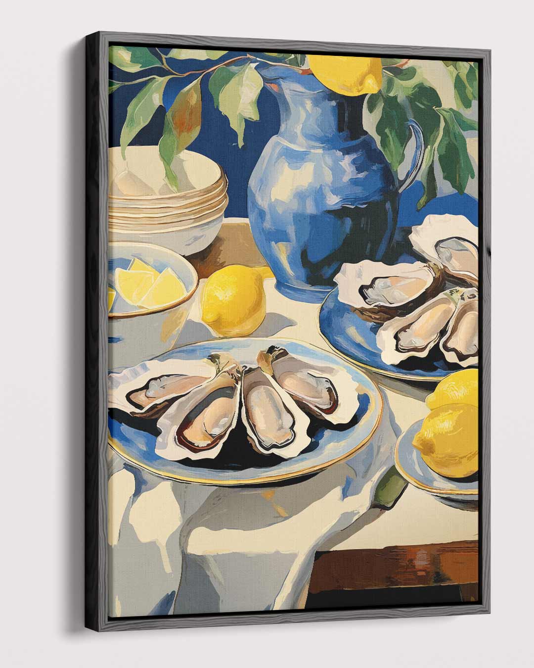 Elegant Oester Stilleven – modern portret kunstwerk van WallArtistic