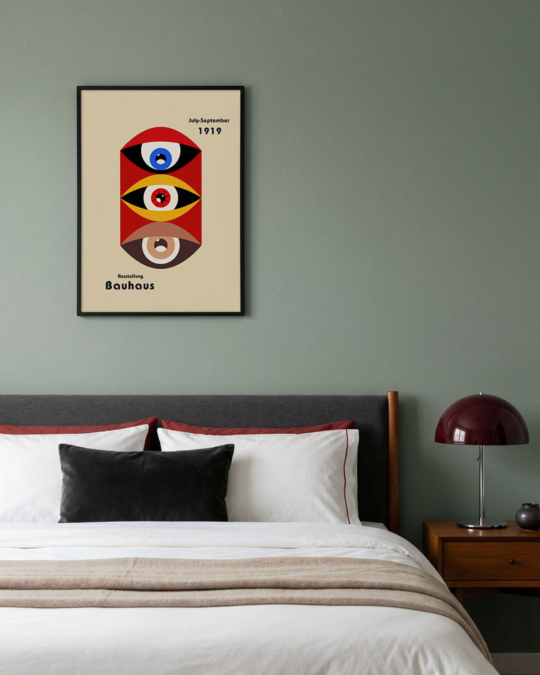 Oogvormen en kleur – geometrische poster in Bauhaus-stijl van WallArtistic