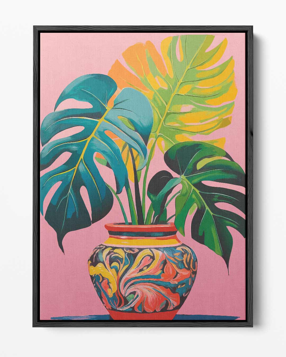 Tropische Schilderij in Vrolijke Kleuren – portret kunstwerk als wanddecoratie