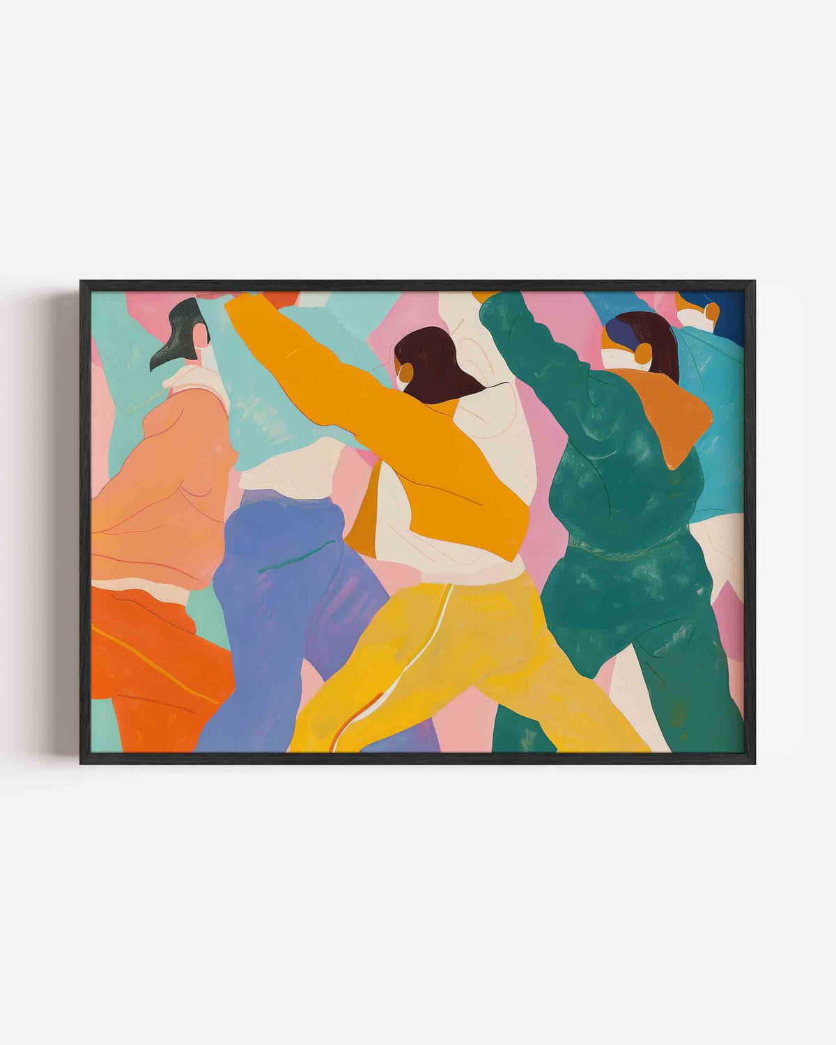 Dansende figuren – hedendaagse illustratie poster in landscape formaat