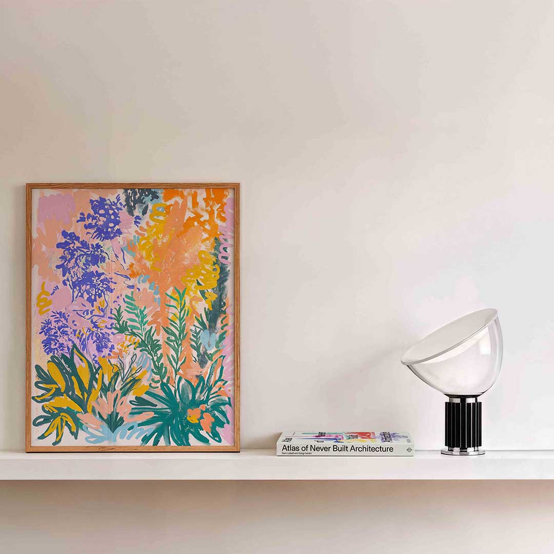 Botanische kleurenexplosie – bloemen wandkunst als portret poster