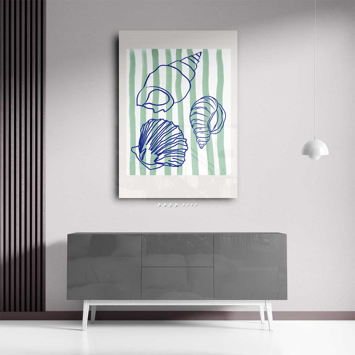 Schelpenschat – plexiglas wanddecoratie in portret formaat