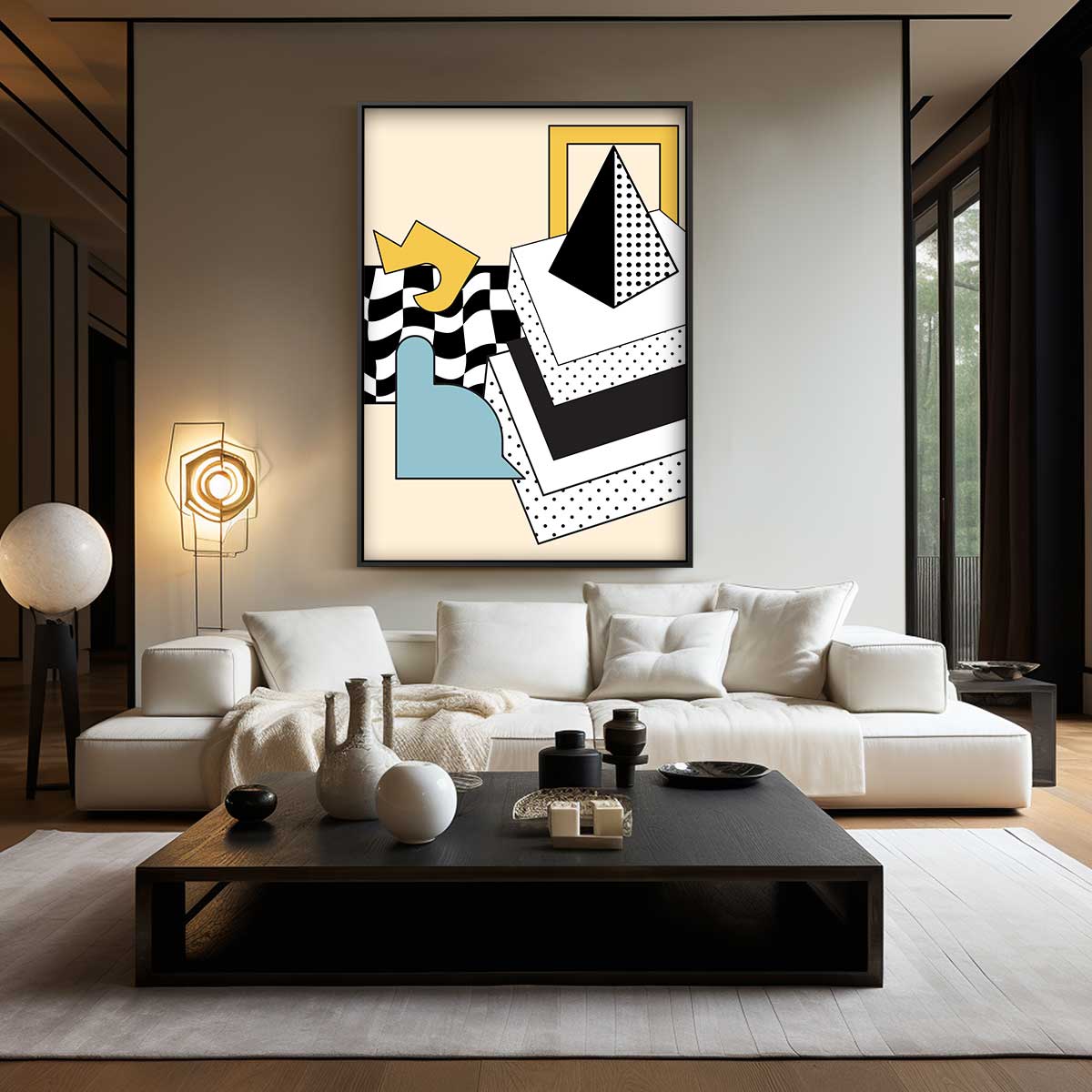 Vrolijke Geometrie – modern portret kunstwerk van WallArtistic