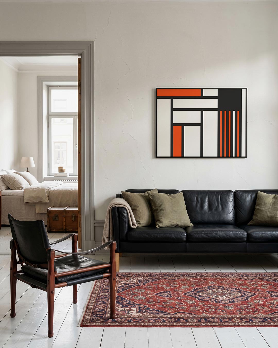 Lijnen en vlakken – geometrische Bauhaus poster in liggend formaat