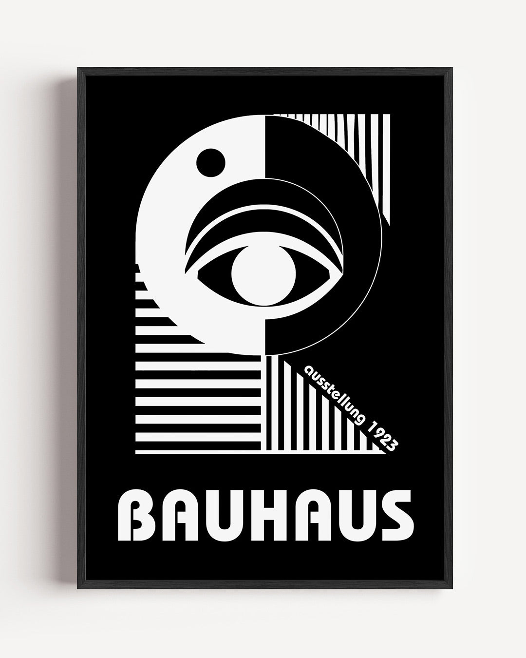 Zwart wit oogcompositie – staande Bauhaus poster als wanddecoratie
