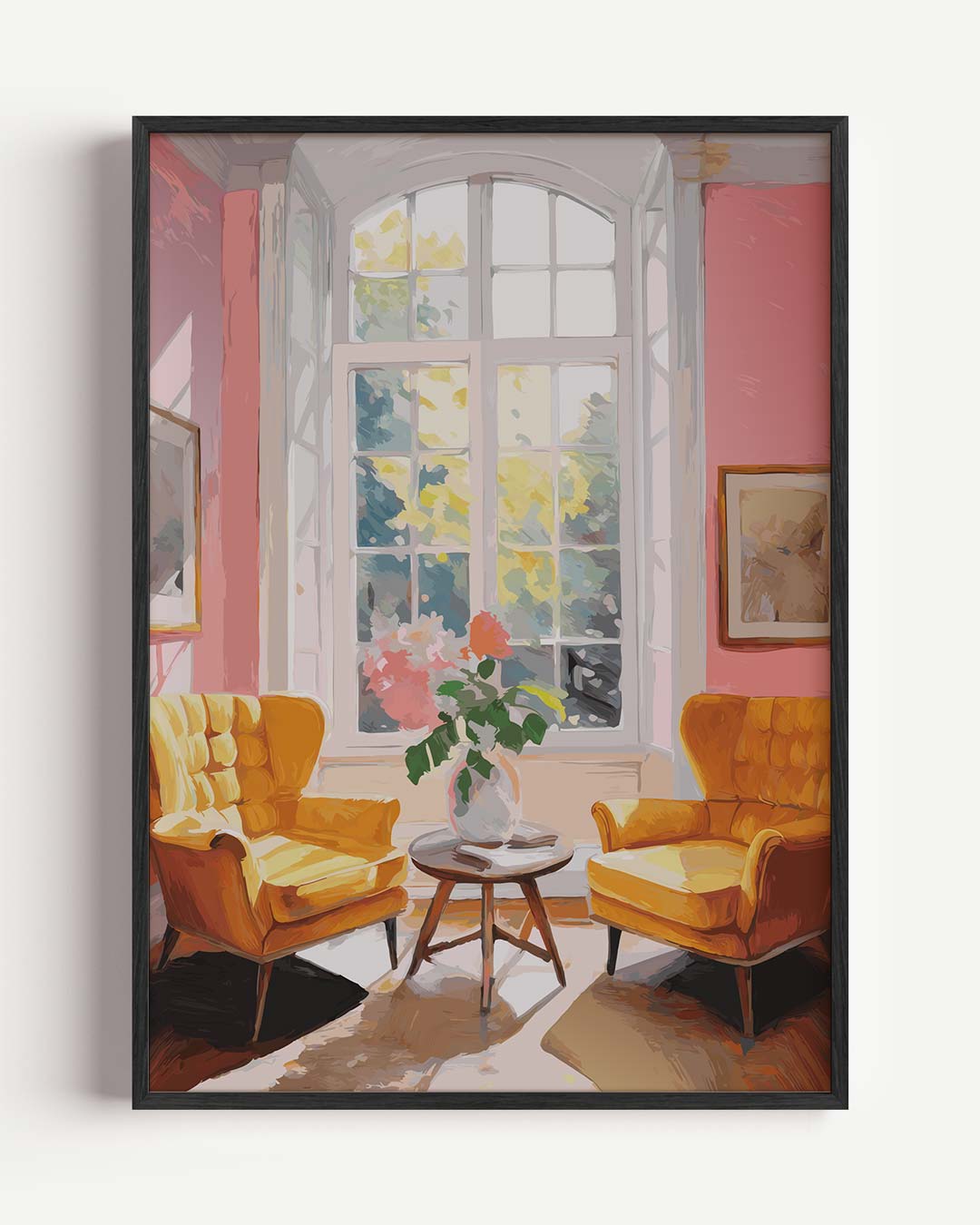 Vintage Gezelligheid in Huis – zomer portret poster als wanddecoratie