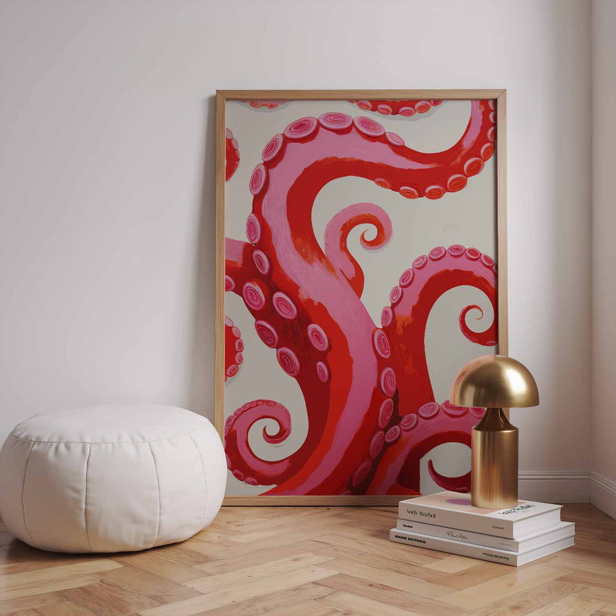Octopus Tentakel Kunstposter – zomerse wandkunst als portret poster