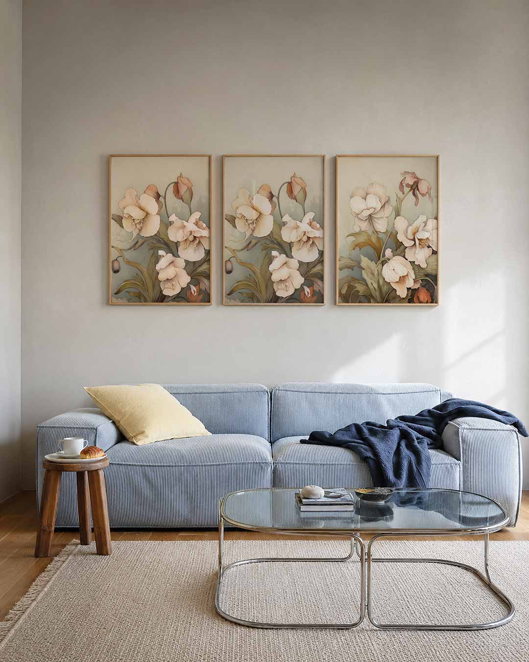 Bloemrijke harmonie posterset – tweede productweergave – deze posterset toont delicate bloemen in zachte tinten