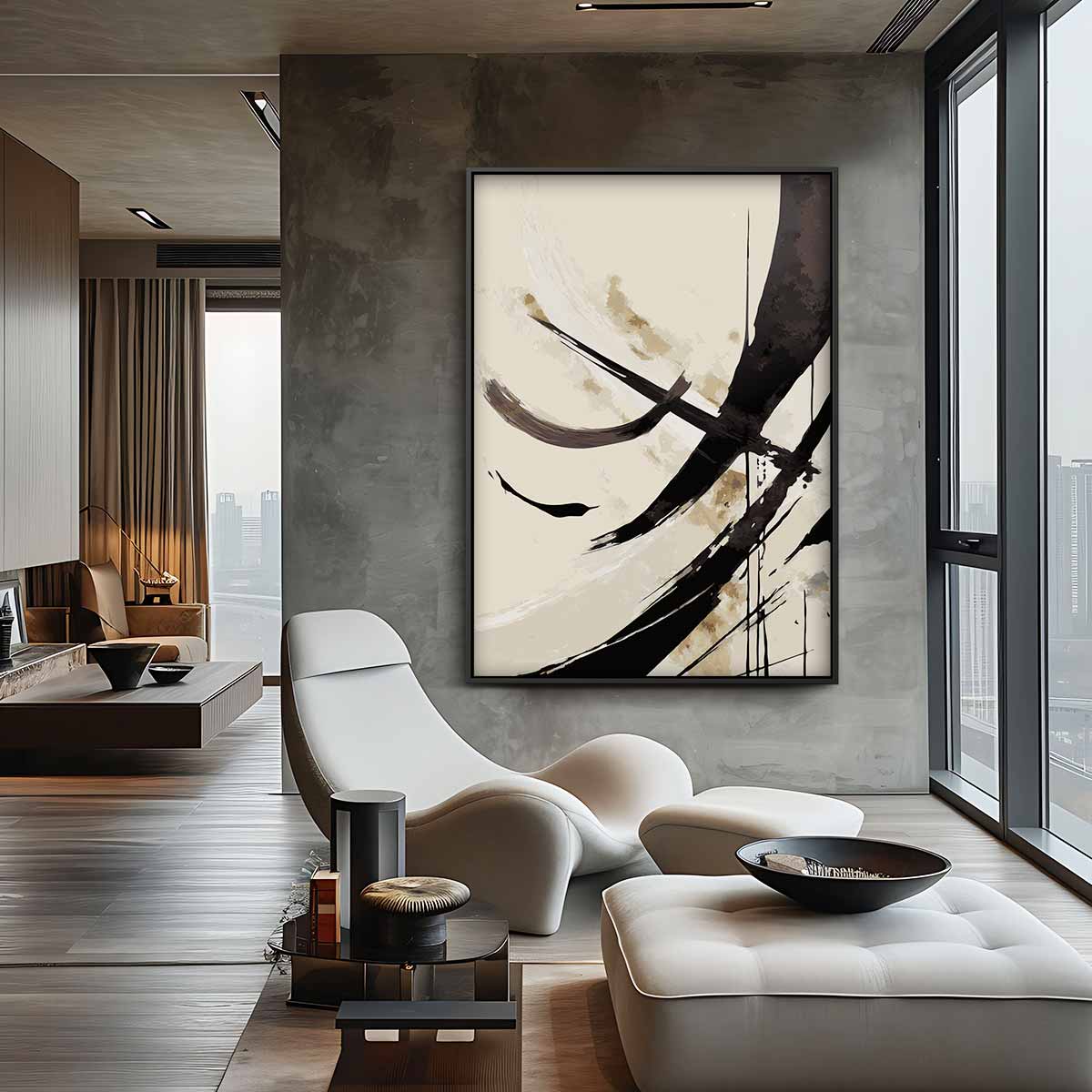 Abstracte Elegantie – canvas wanddecoratie in portret formaat