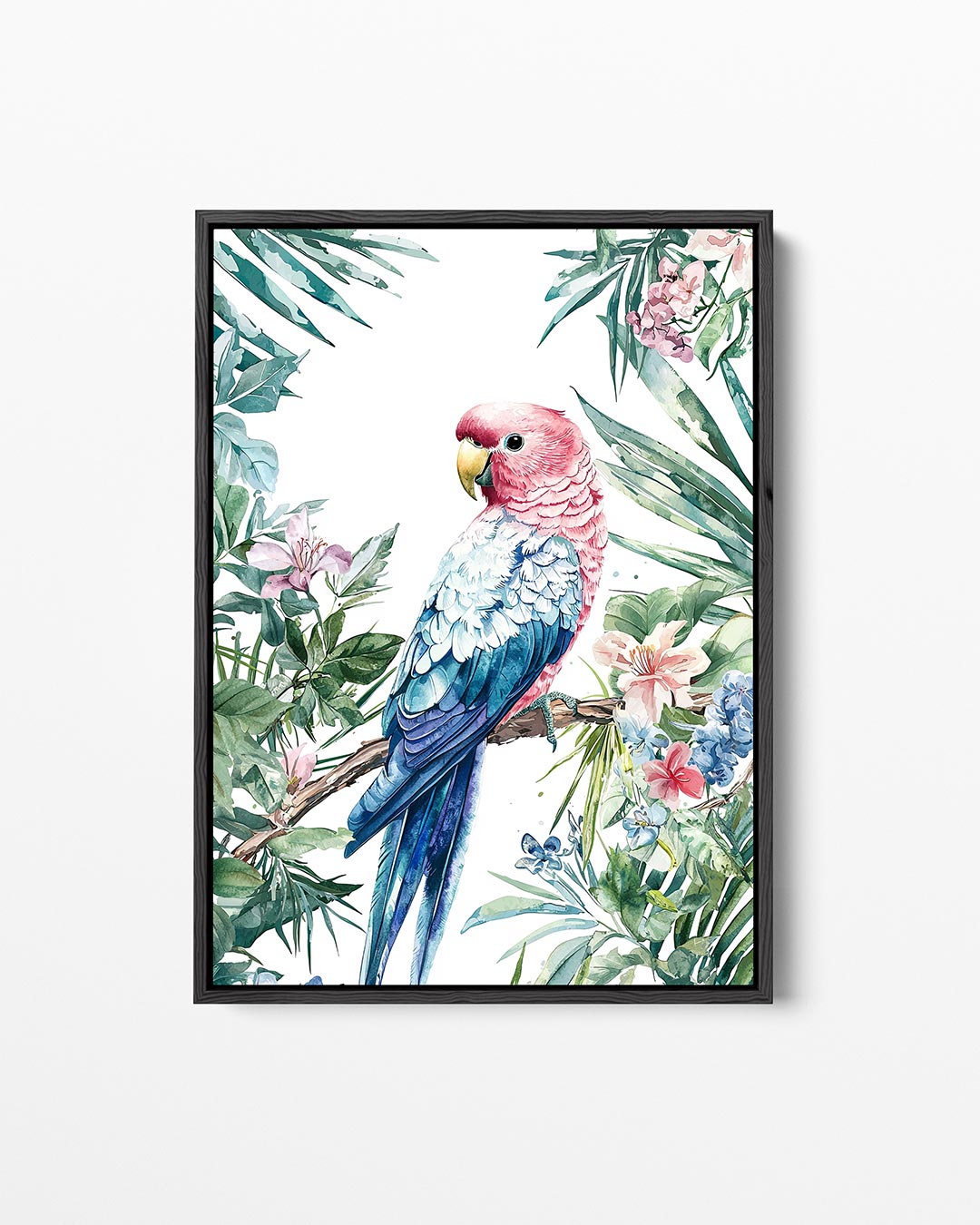 Exotische vogel illustratie – staand wanddecoratie kunstwerk