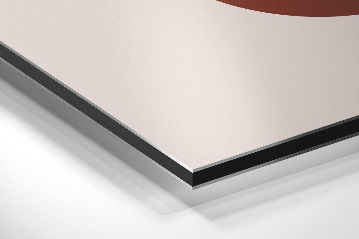 Abstracte Bruine Geometrie – plexiglas wanddecoratie in portret formaat