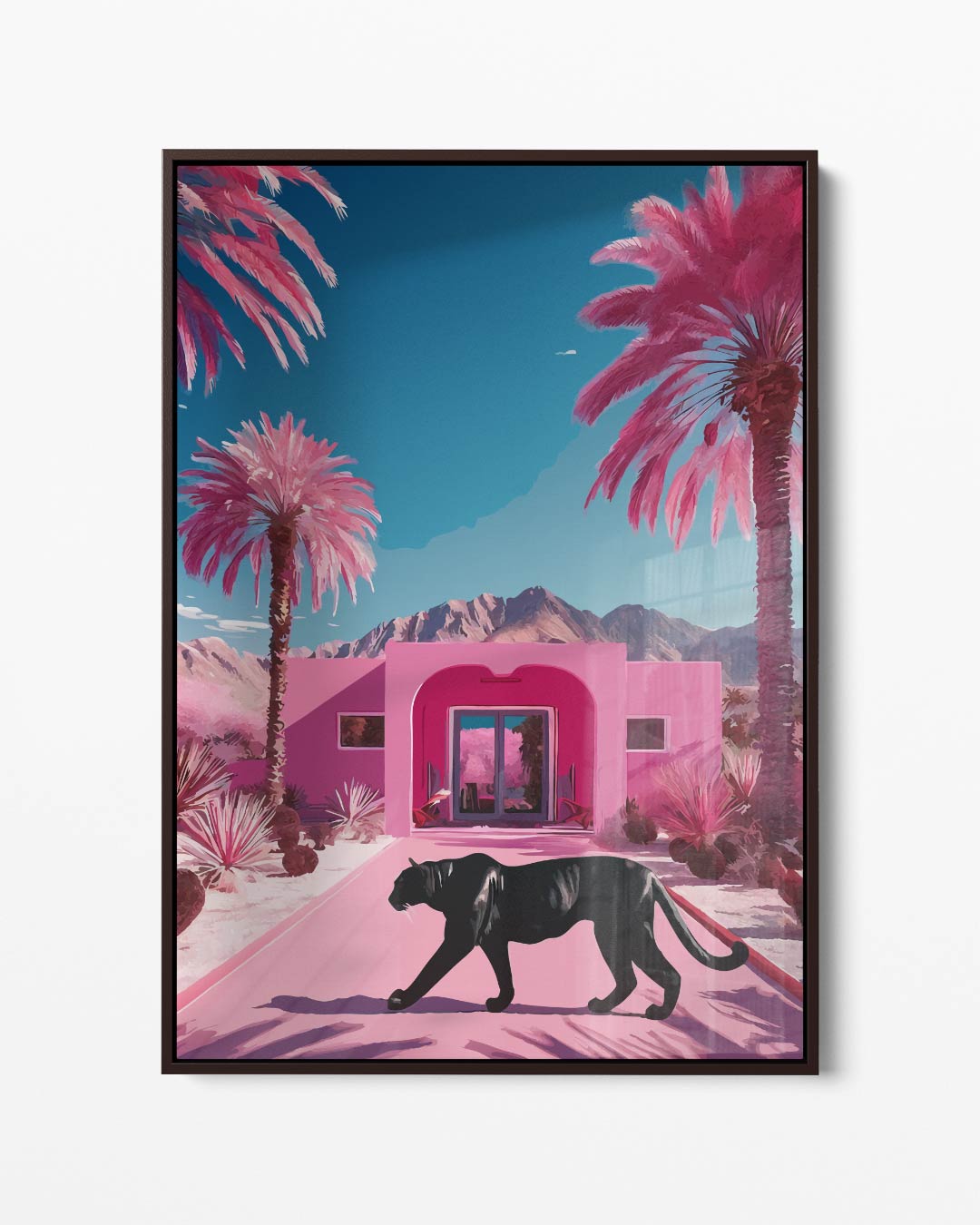 Tropische Droom met Panther – portret kunstwerk als wanddecoratie