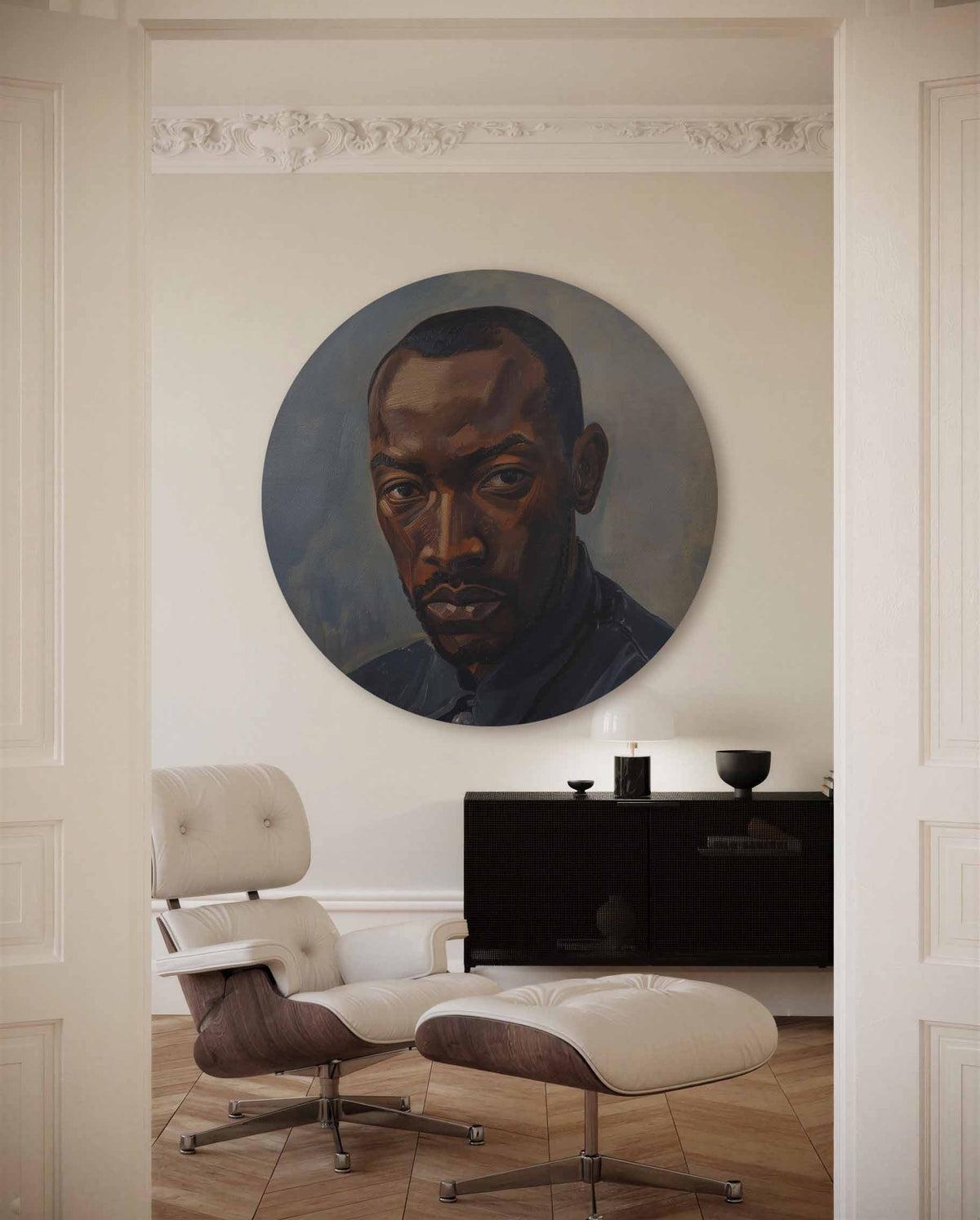 Abstracte – muurcirkel met kleur en vormen voor aan de muur