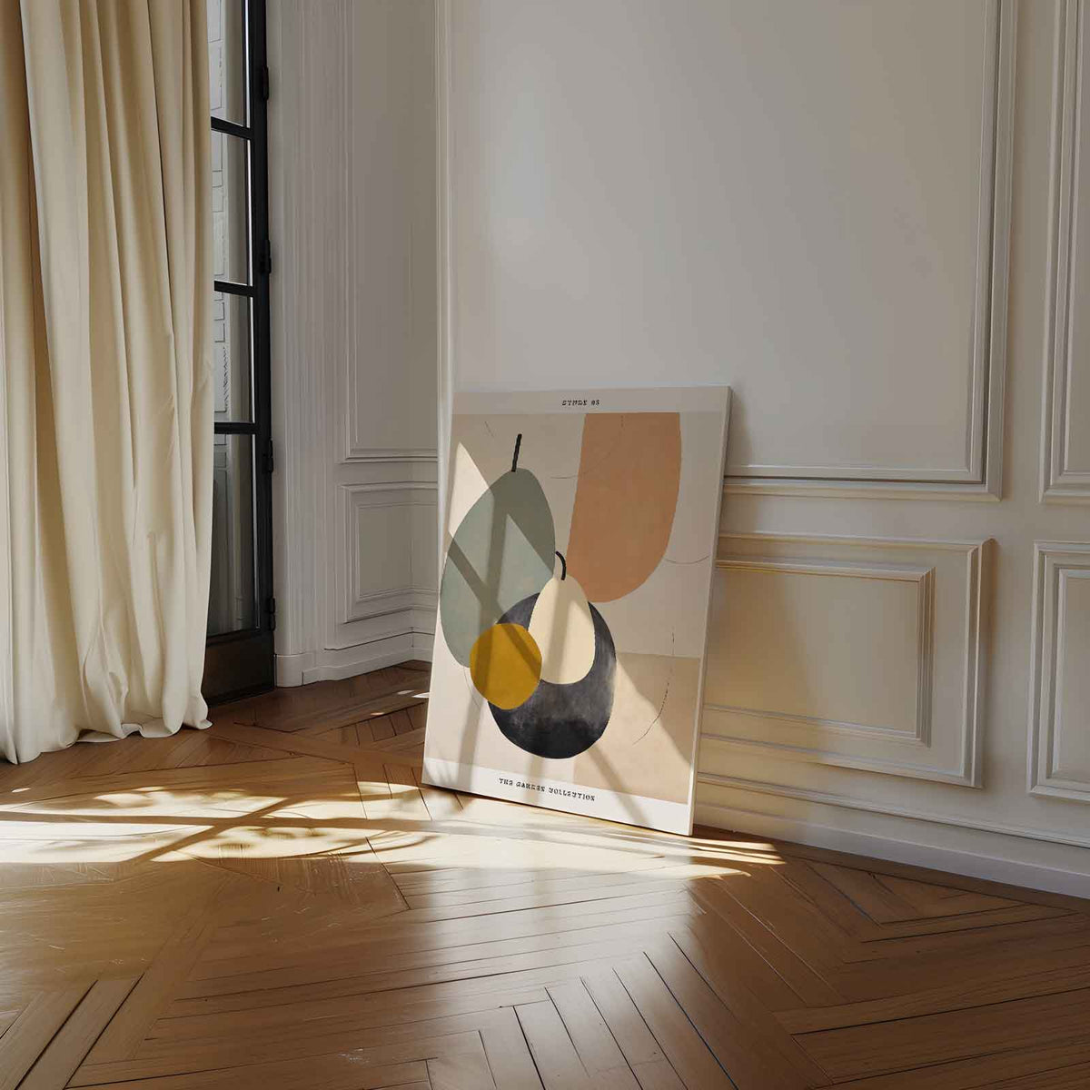 Abstracte Tuinvorm Studie 05 – canvas wanddecoratie in portret formaat