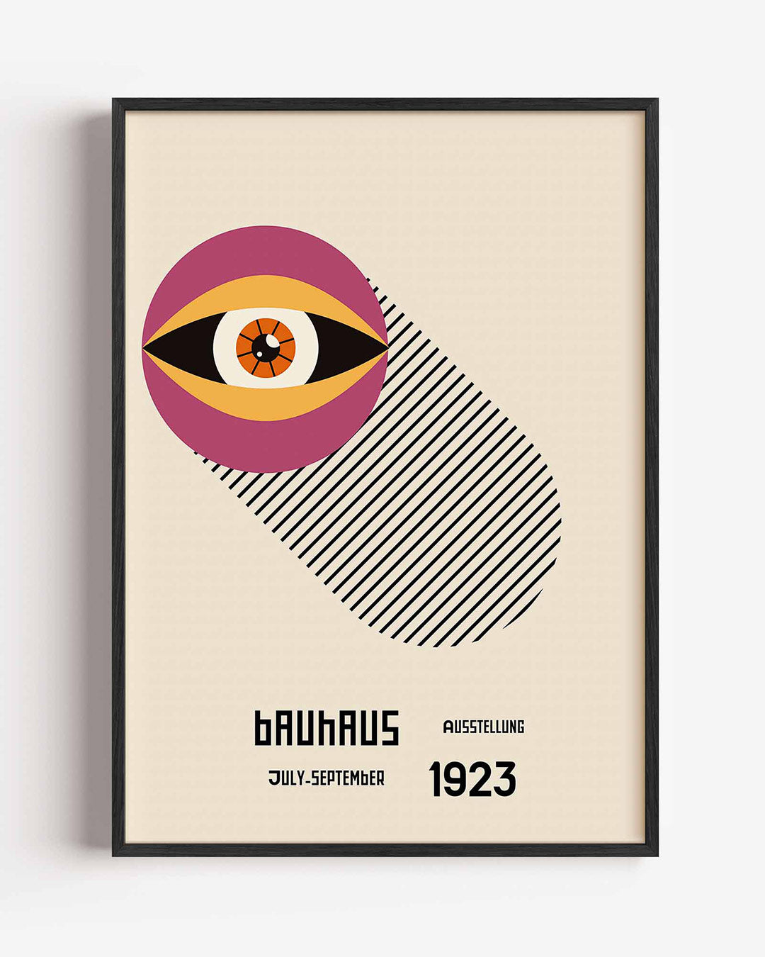 Oog en lijnen – staande Bauhaus poster als wanddecoratie