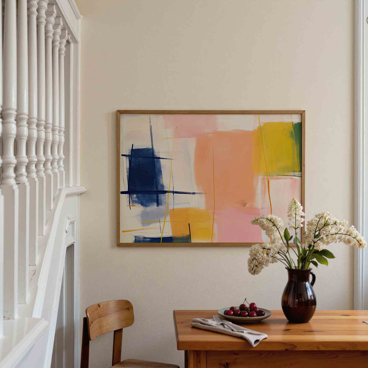 Abstracte vormen – liggende illustratie poster als wanddecoratie