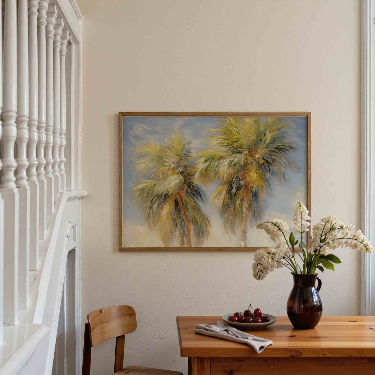 Twee palmbomen – tropische poster in liggend formaat