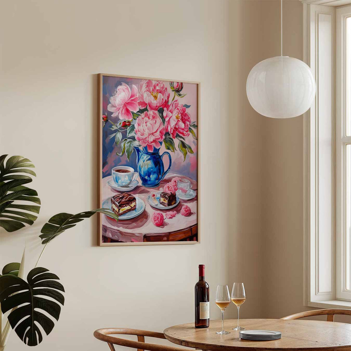 Romantische Bloemen en Dessert – keukenposter in staand formaat