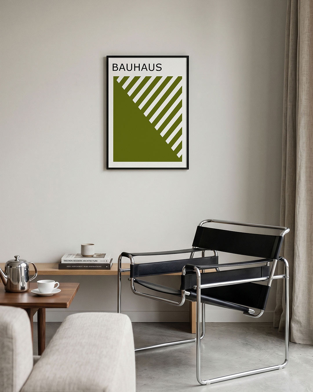 Diagonal lijnen – geometrische Bauhaus poster in staand formaat