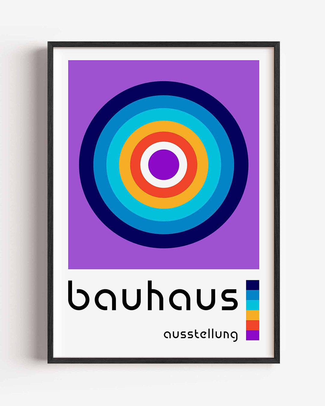 Cirkelvormen en kleur – staande Bauhaus poster als wanddecoratie
