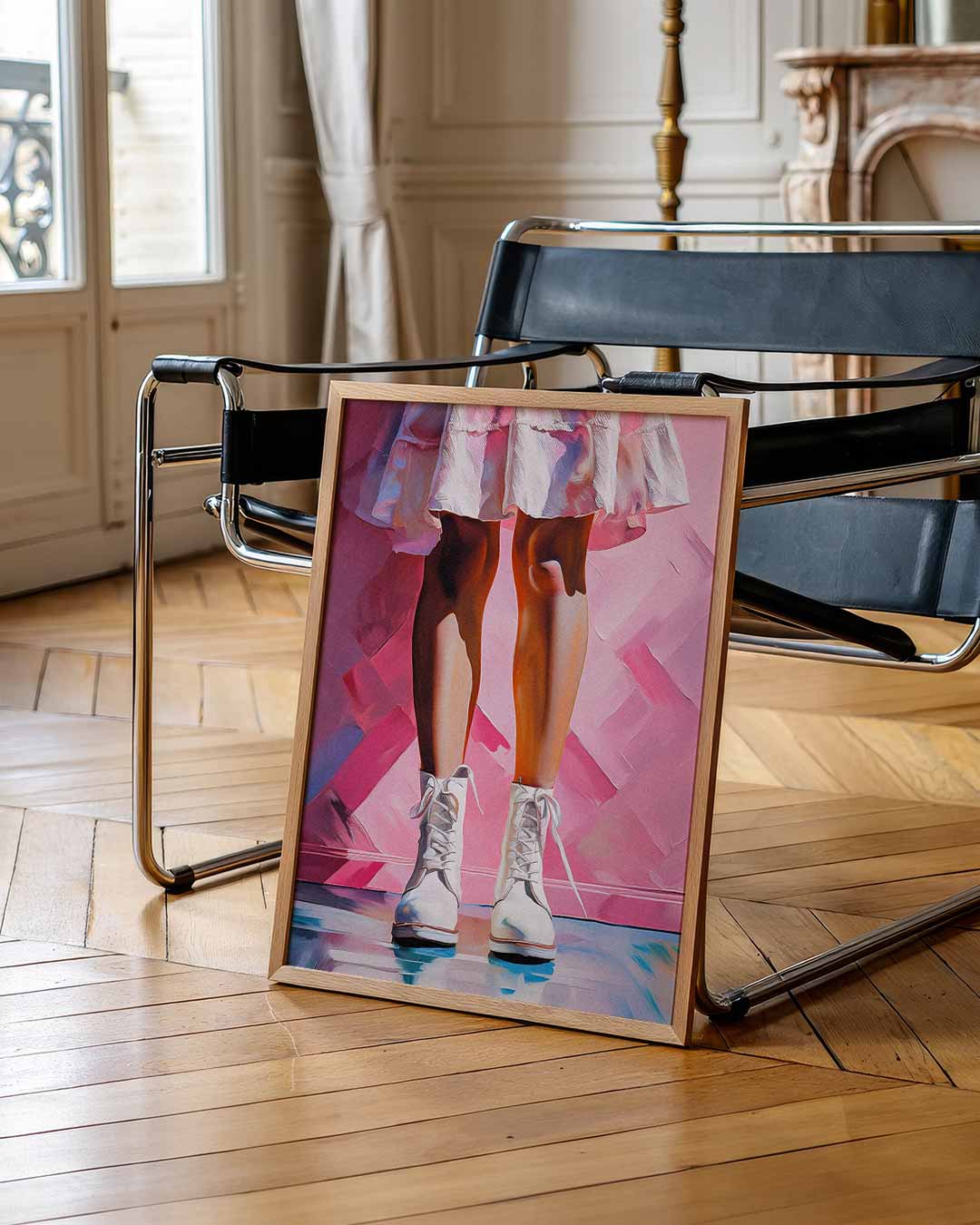 Vrouwelijke Elegantie in Roze – zomer portret poster, afbeelding 7