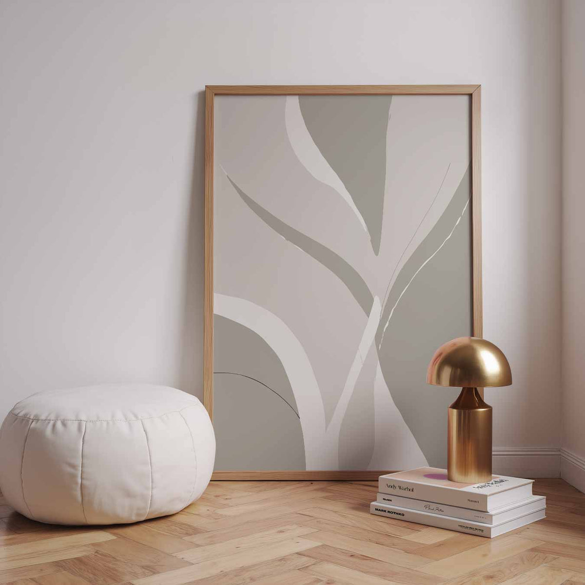 Elegante Abstracte Vormen – staande kleurrijke abstracte wanddecoratie van WallArtistic