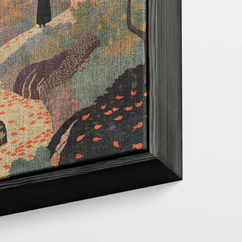 Herfstlandschap met Villa – kunstwerk met zwarte baklijst