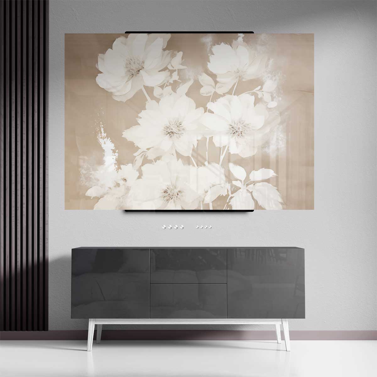 Bloemenpracht in Zachte Tinten – plexiglas kunstwerk als wanddecoratie