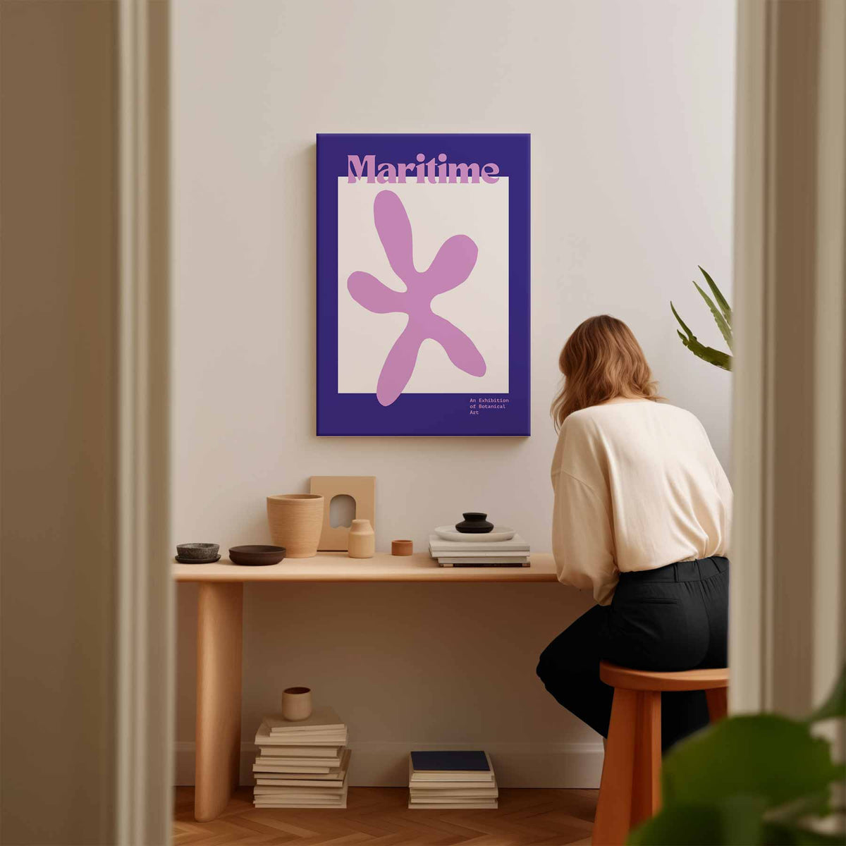 Maritieme Botanische Kunst – staand kunstwerk voor modern interieur