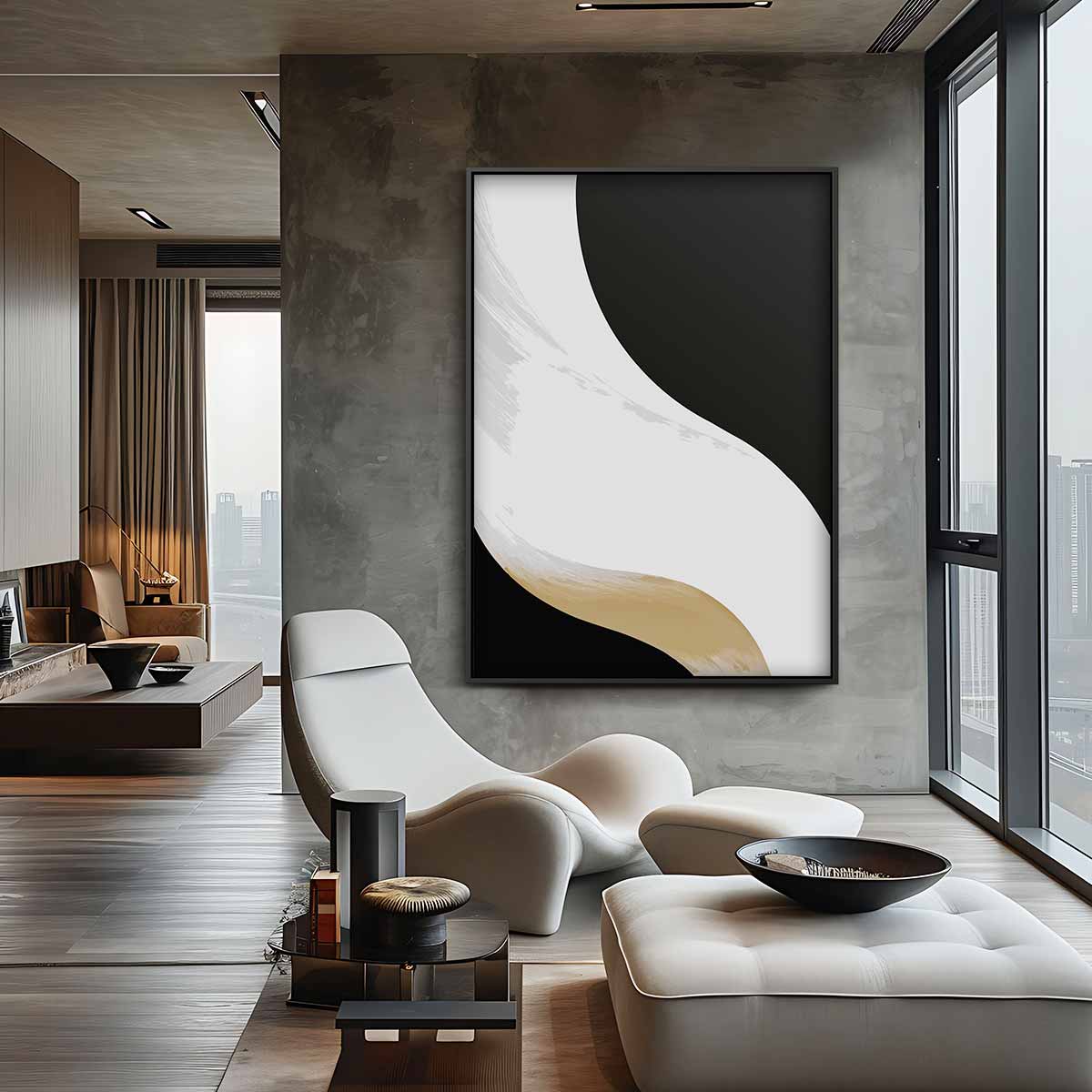 Stroming van Stilte – canvas wanddecoratie in portret formaat