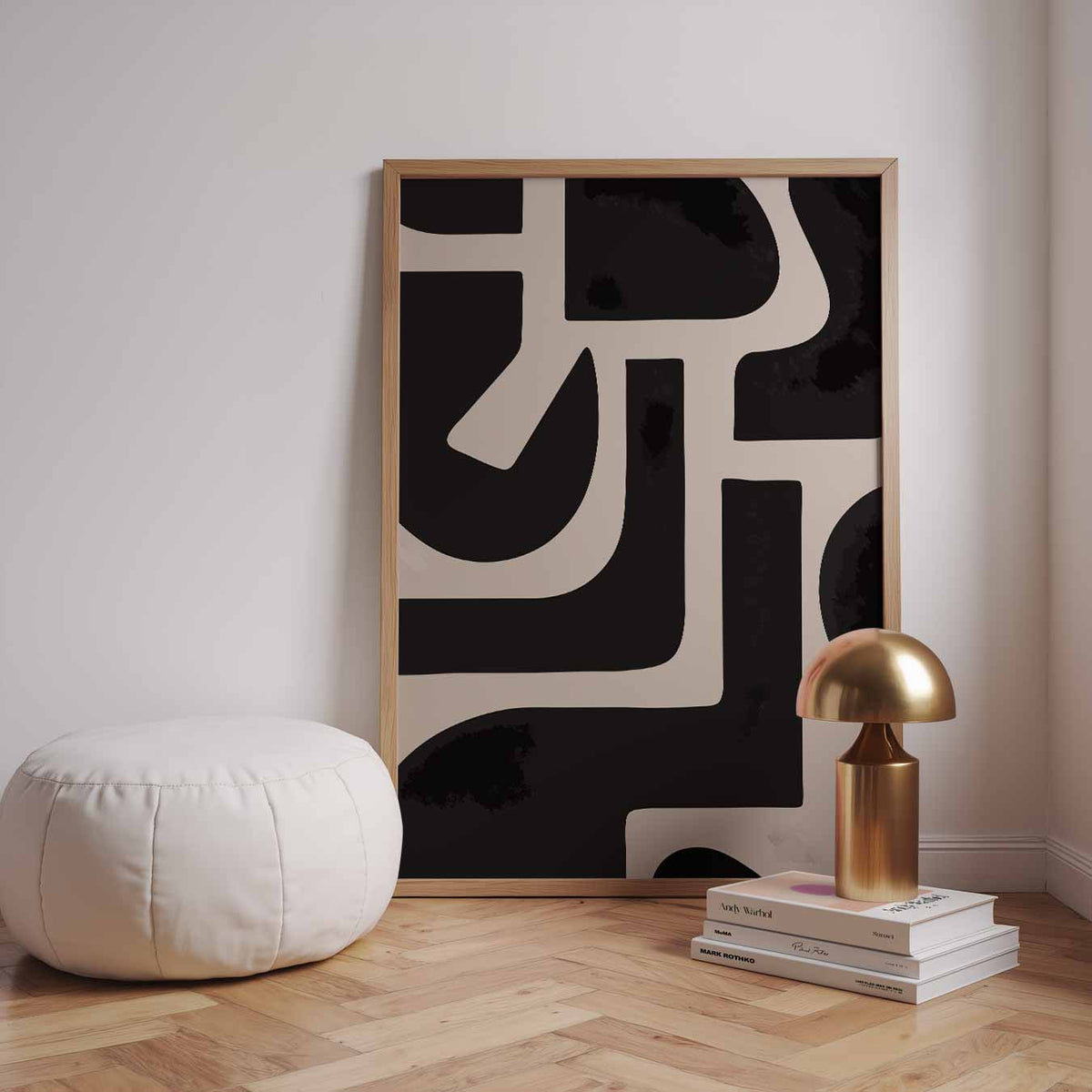 Retro Chic Abstracte – staande kleurrijke abstracte wanddecoratie van WallArtistic