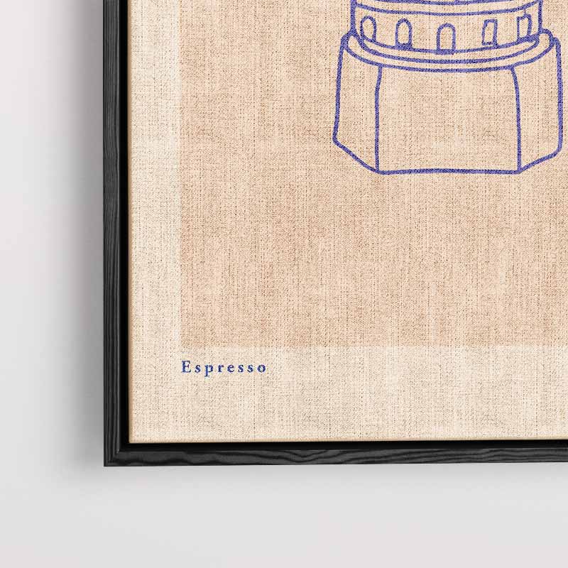 Stijlvolle Espresso Illustratie – plexiglas kunstwerk als wanddecoratie