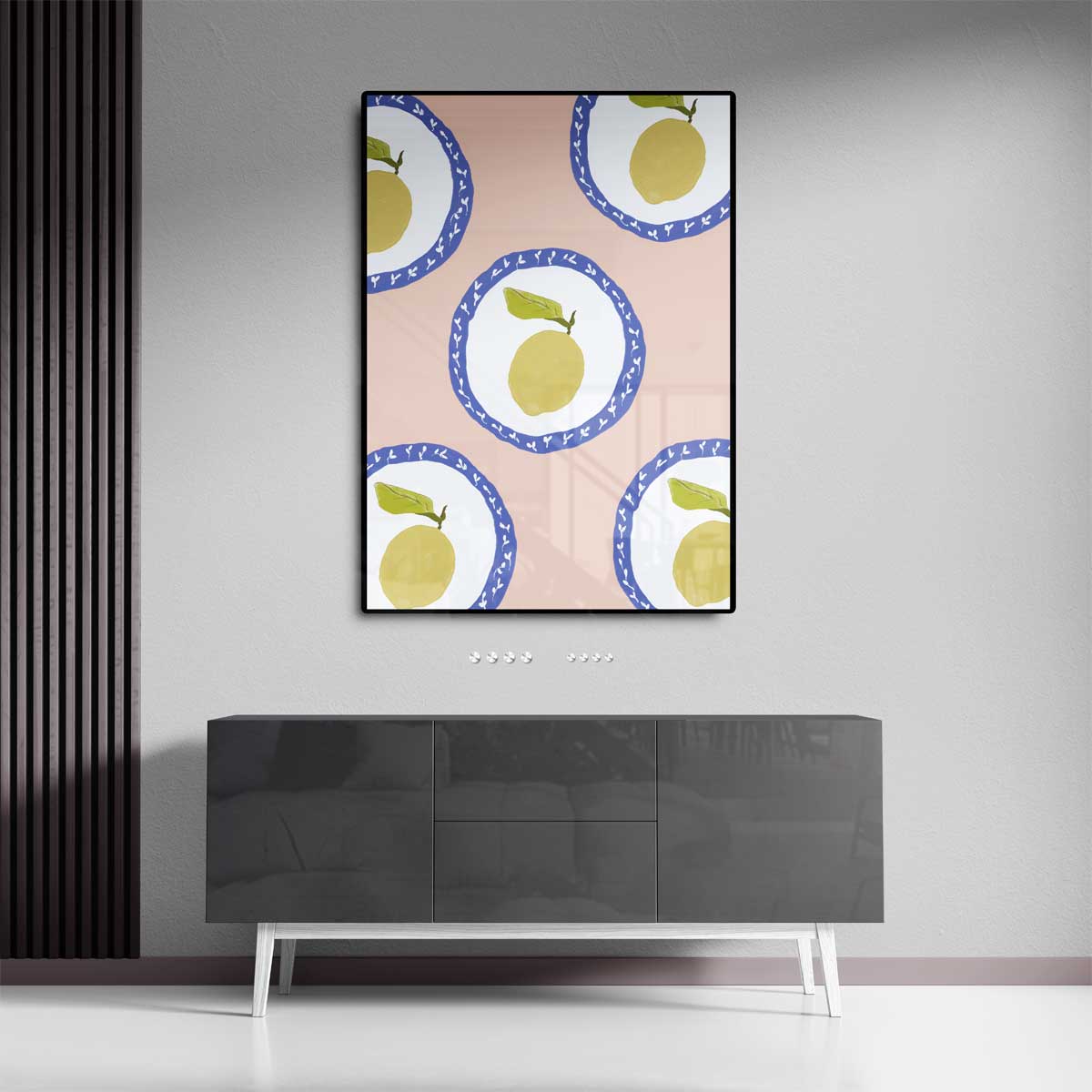 Zomerse Citroenen op Bord – dibond kunstwerk als wanddecoratie