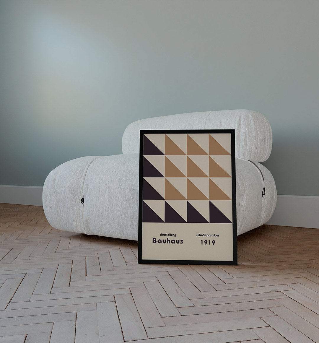 Driehoekige vlakverdeling – staande Bauhaus poster voor aan de muur