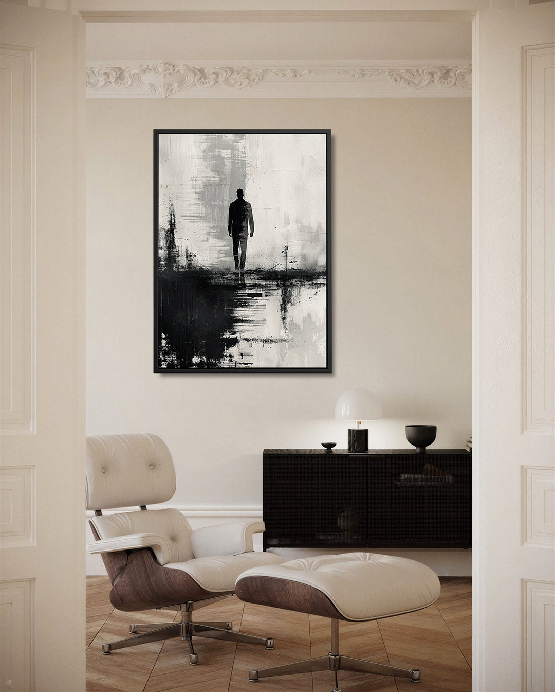 Stille reflectie – moderne staande wandkunst