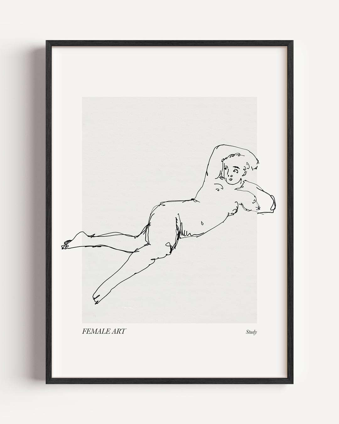 Elegante Lijntekening Vrouwelijke Vorm – lijntekening portret poster als wanddecoratie