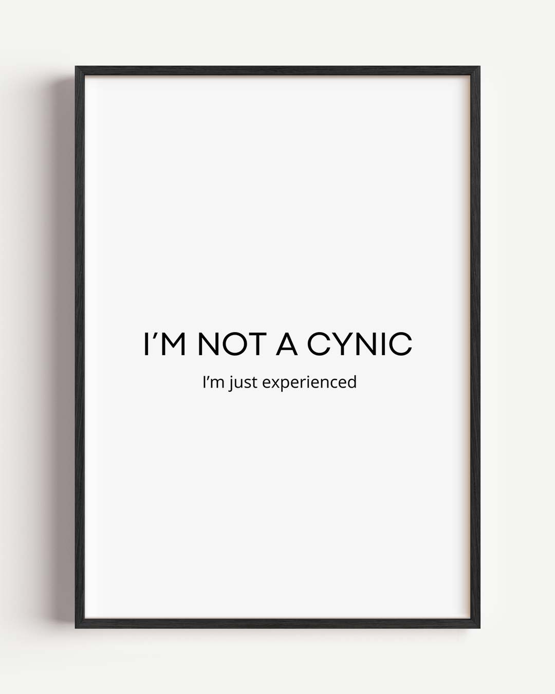 Cynische Ervaring – quote portret poster als wanddecoratie