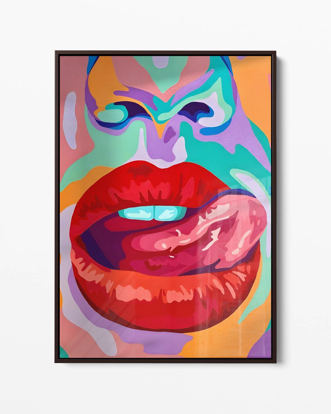 Kleurrijke Expressie van Verlangen – portret kunstwerk als wanddecoratie
