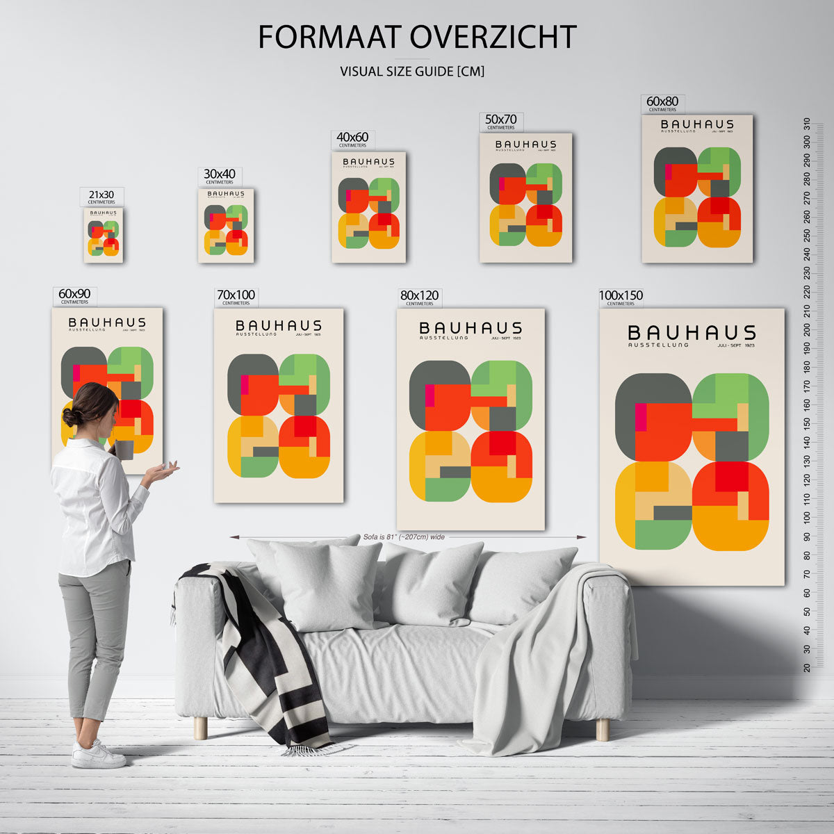 Vorm en kleur – geometrische poster in Bauhaus-stijl van WallArtistic