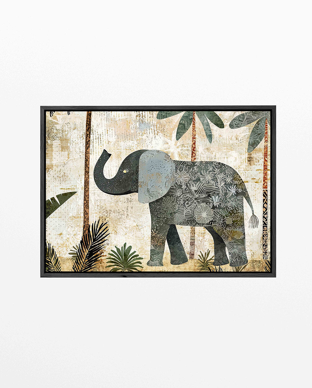 Olifant in jungle – liggend dieren kunstwerk