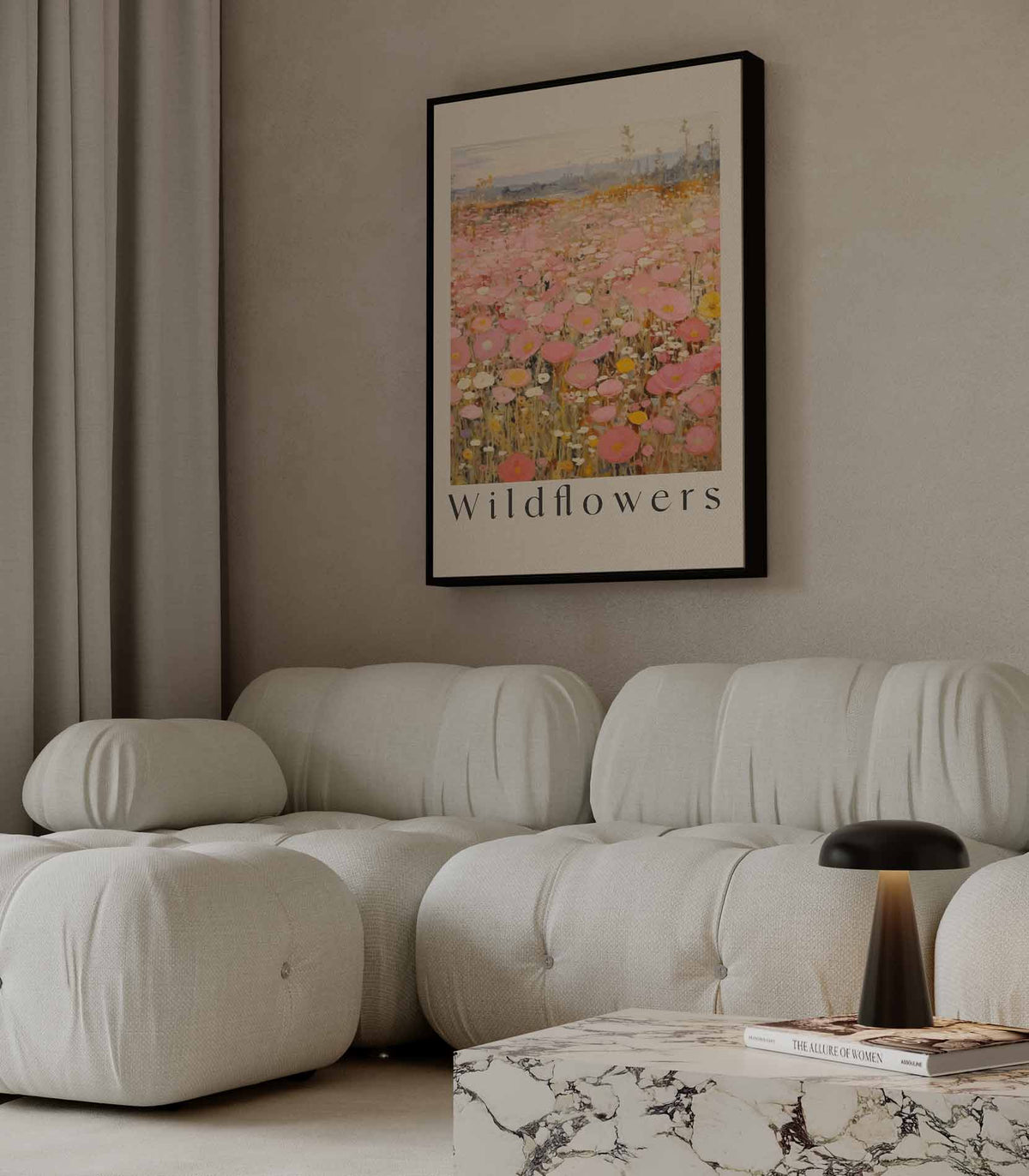 Velden vol Wilde Bloemen – dibond wanddecoratie in staand formaat