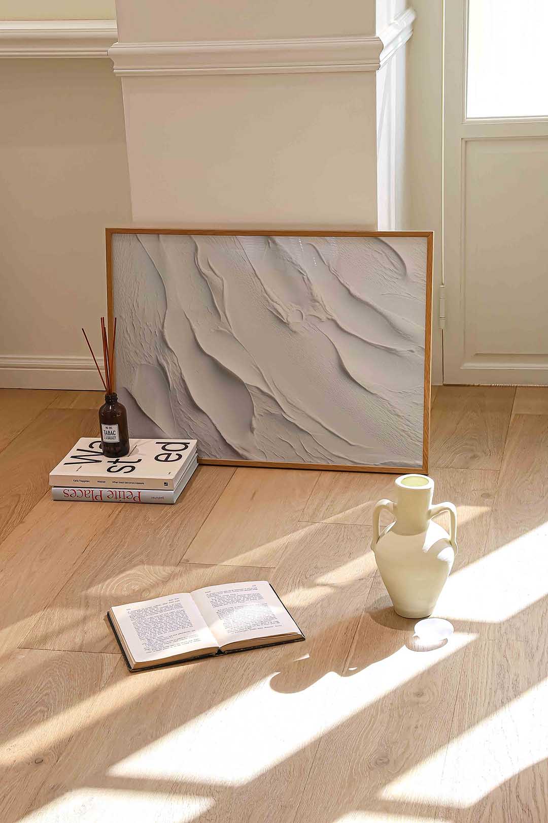 Golvende textuur – liggende abstracte wanddecoratie van WallArtistic