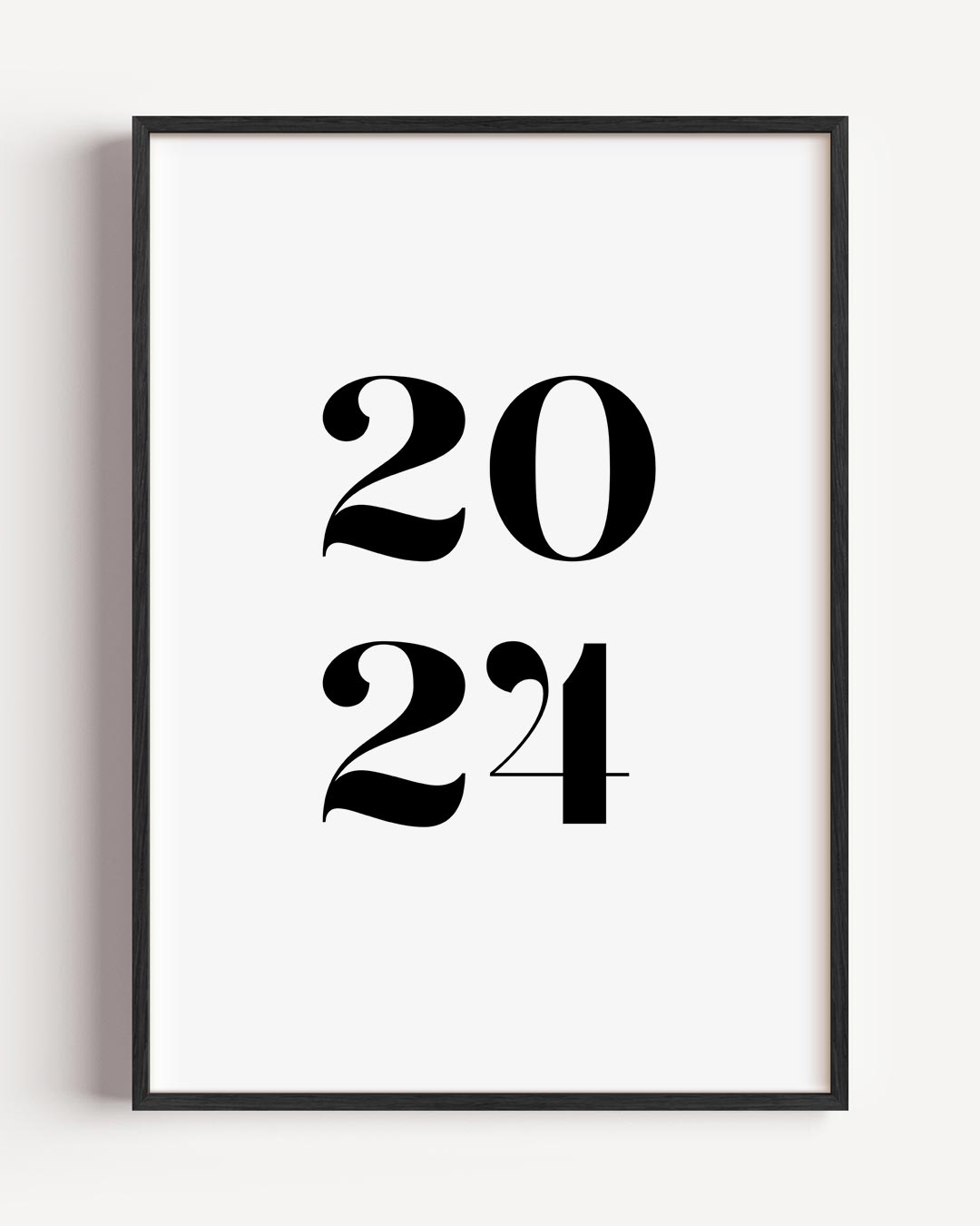 Stijlvolle 2024 Typografie – kerst portret poster als wanddecoratie