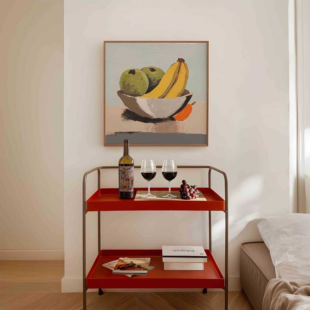 Fruit in schaal – vierkante keuken wanddecoratie van WallArtistic