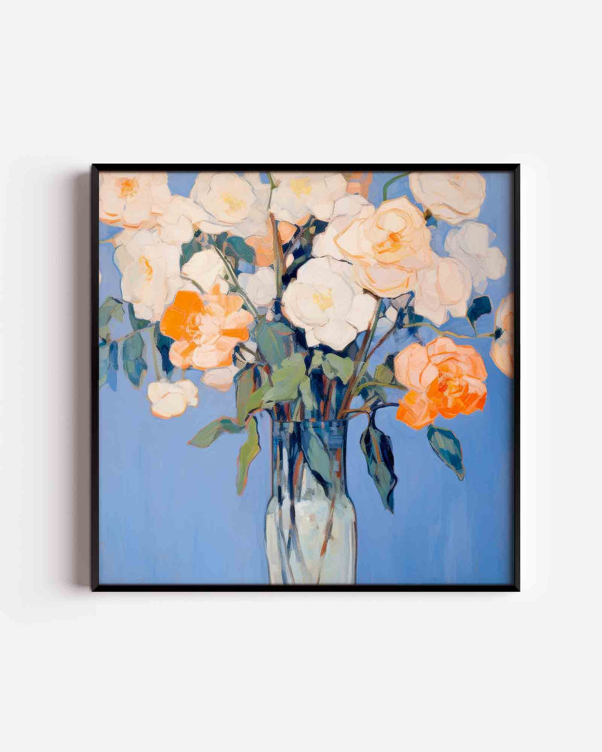 Bloemen in vaas – kleurrijke illustratie poster als wanddecoratie