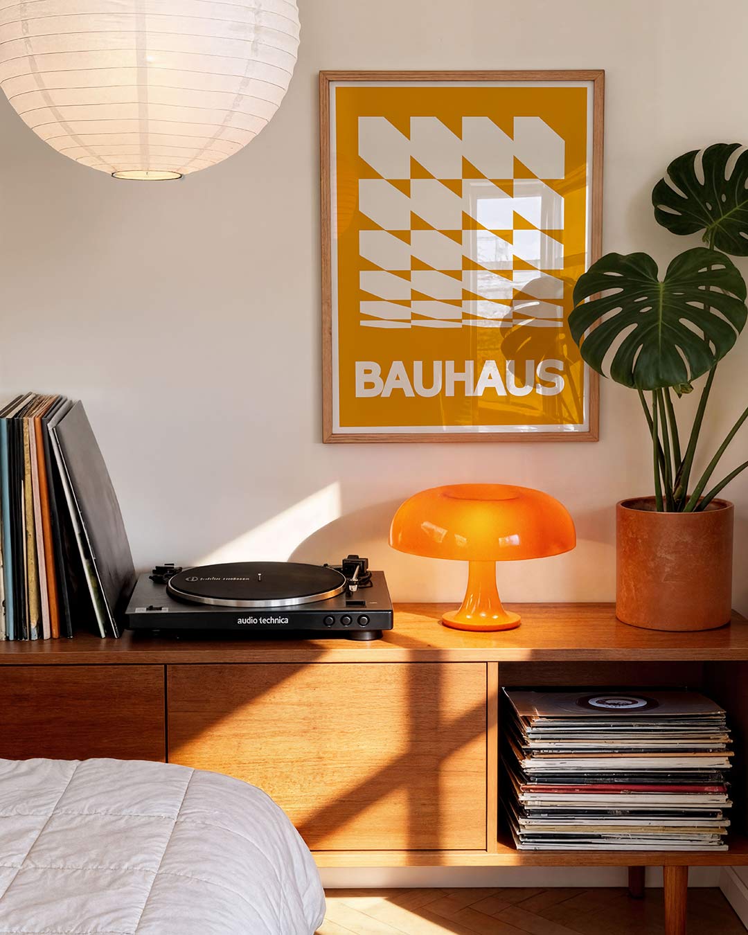 Vormritme en kleur – geometrische Bauhaus poster in staand formaat