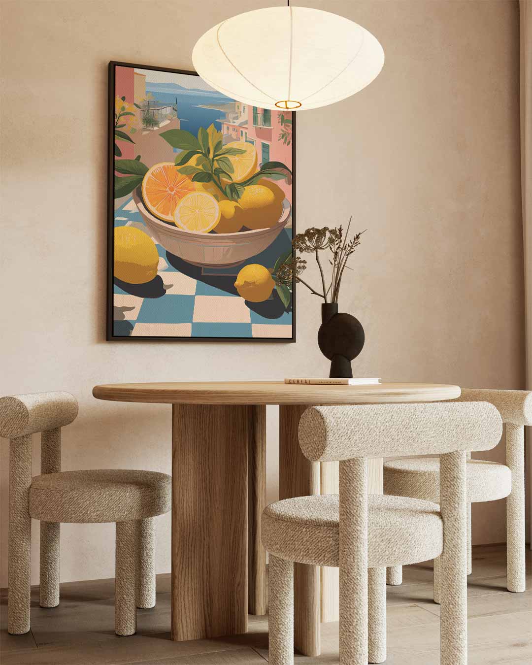 Zonnige Citrus Escapade – canvas wanddecoratie in portret formaat