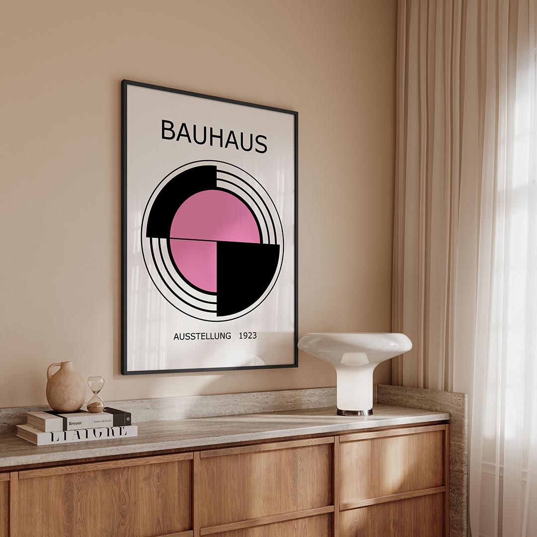 Cirkelstructuur – geometrische Bauhaus poster in staand formaat