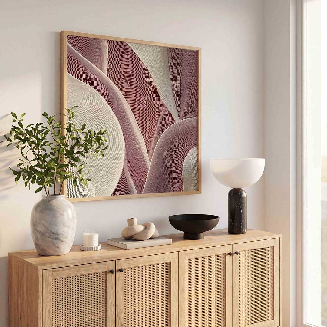 Golvende lijnen – abstracte wandkunst als vierkante poster
