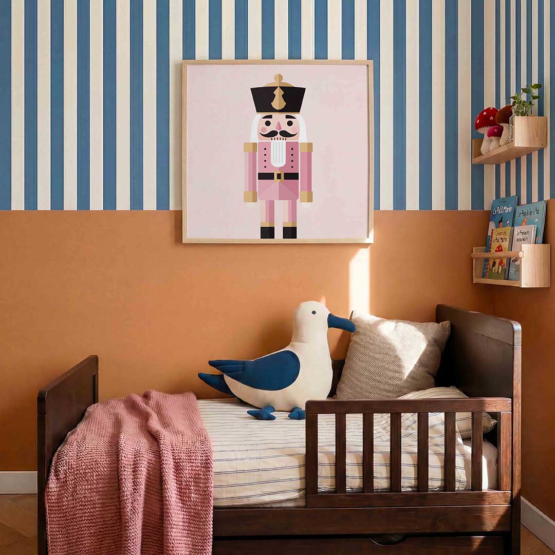 Roze notenkraker – kids poster in vierkant formaat